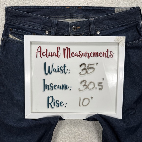 Diesel Safado Jeans Men's 32 (Actual 35x30.5) Slim Straight Streetwear Grunge - Picture 13 of 13